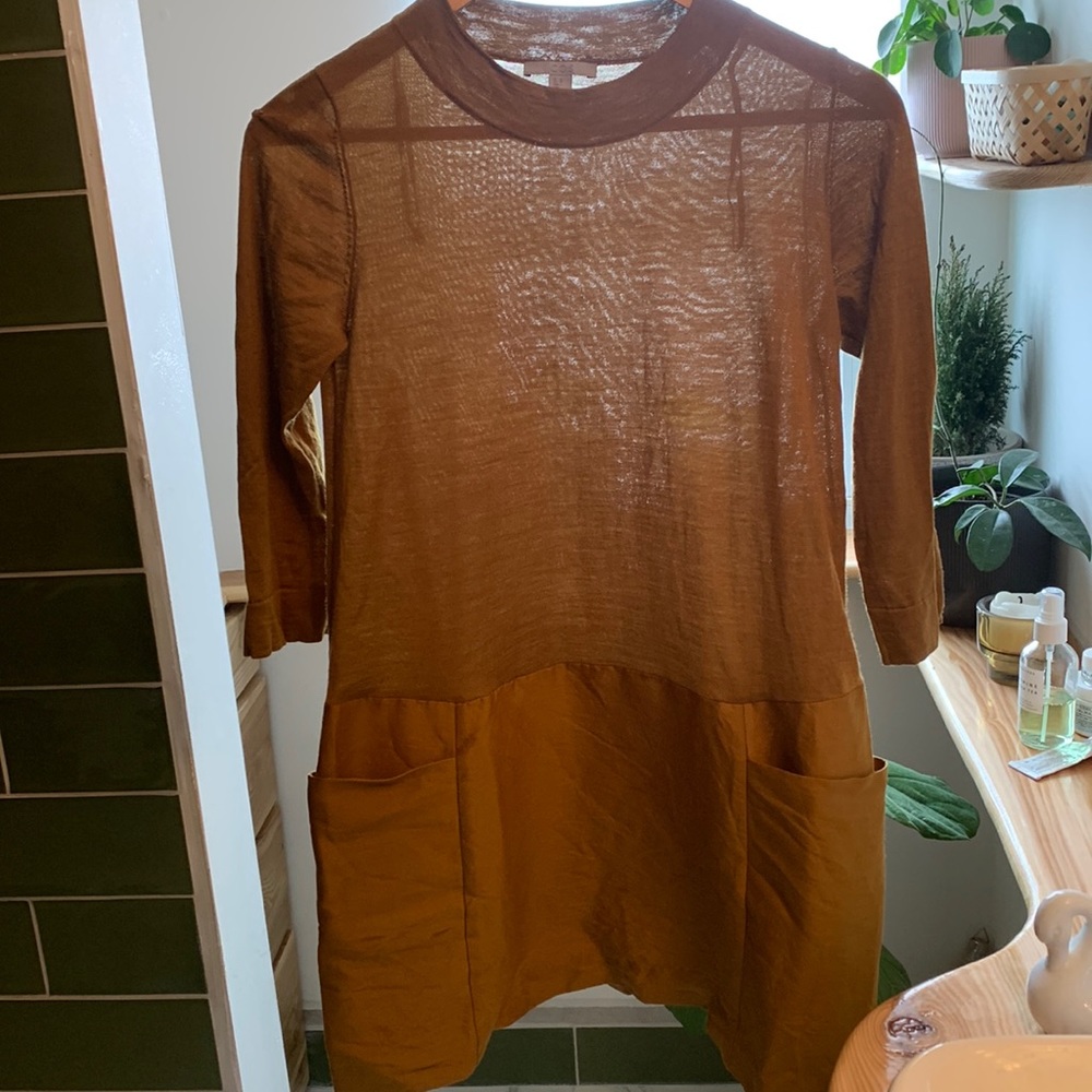 COS two-toned mustard dress size XS